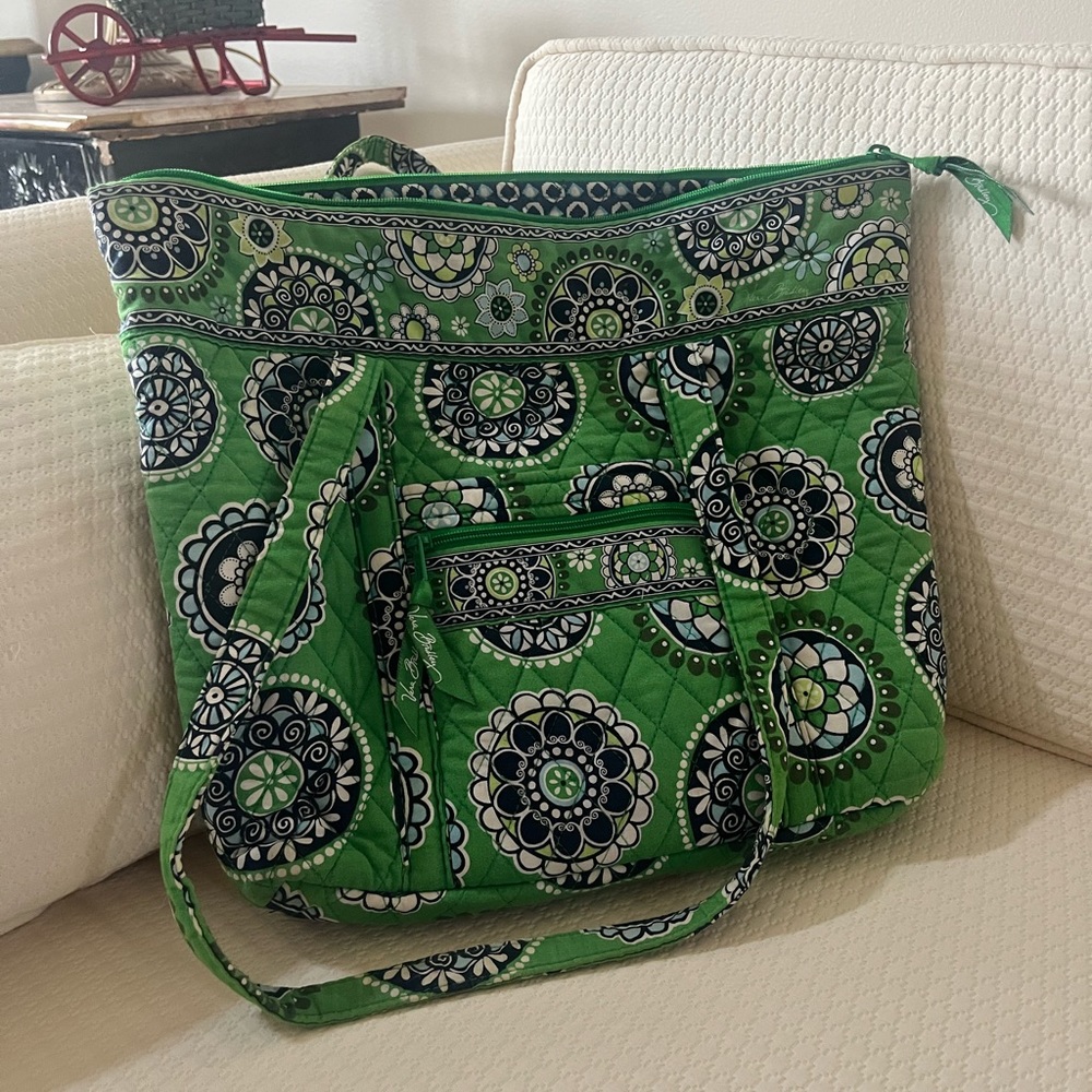 Vera Bradley Quilted Tote Green Print